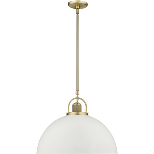 Artistan 1 Light 17.7 inch Vintage Brass/Matte White Indoor Pendant Ceiling Light